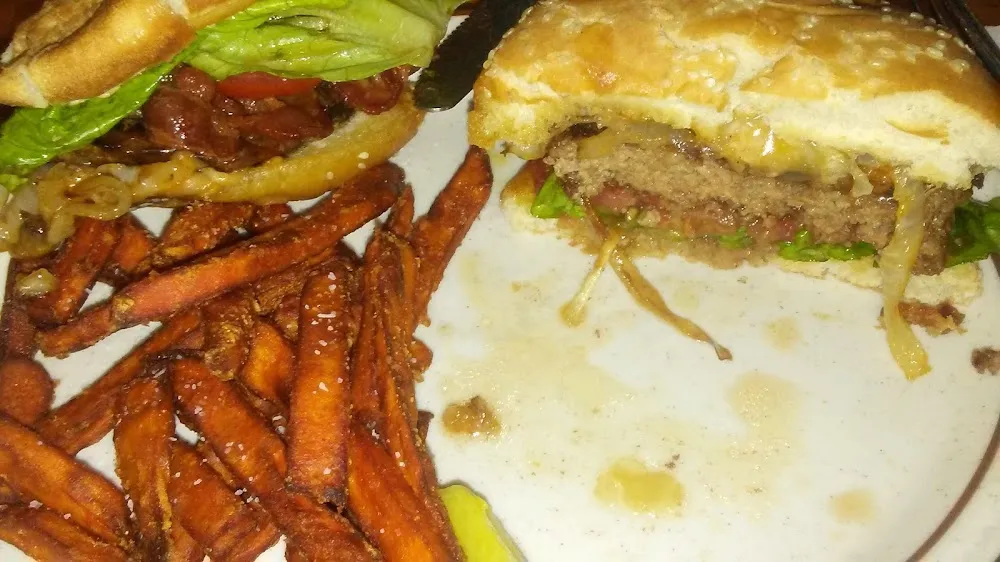Burger with Sweet Potato Fries